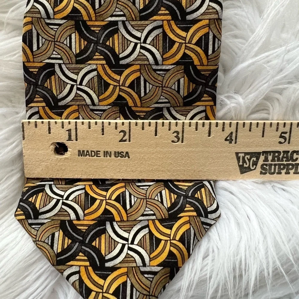 Vintage J. Garcia Gold Black Silk Tie 55”
